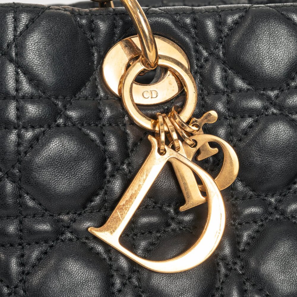 Christian Dior Lady Dior Black Cannage Lambskin Tote - Picture 7 of 11